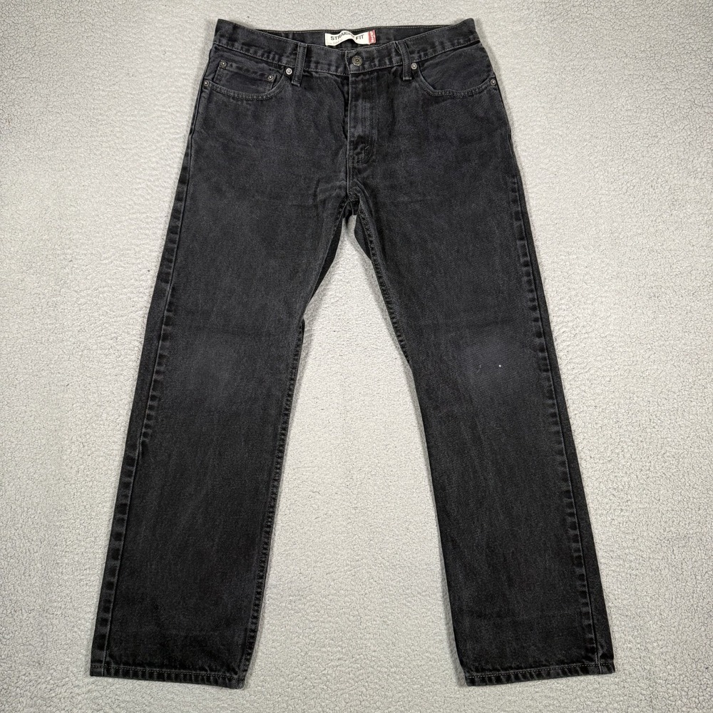 Levis Jeans Mens 34x30 Black Vintage 505 Denim Casual Logo Preppy Pockets Logo